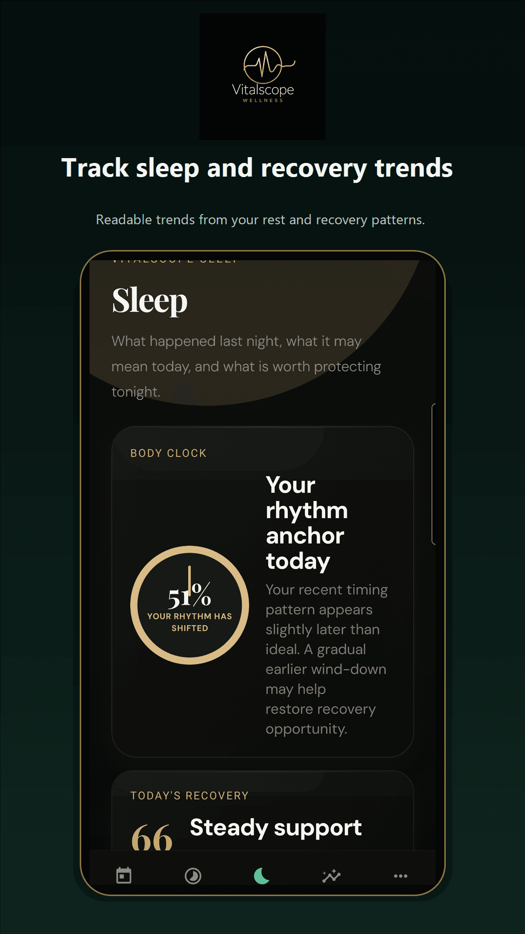 Vitalscope Wellness Sleep screen