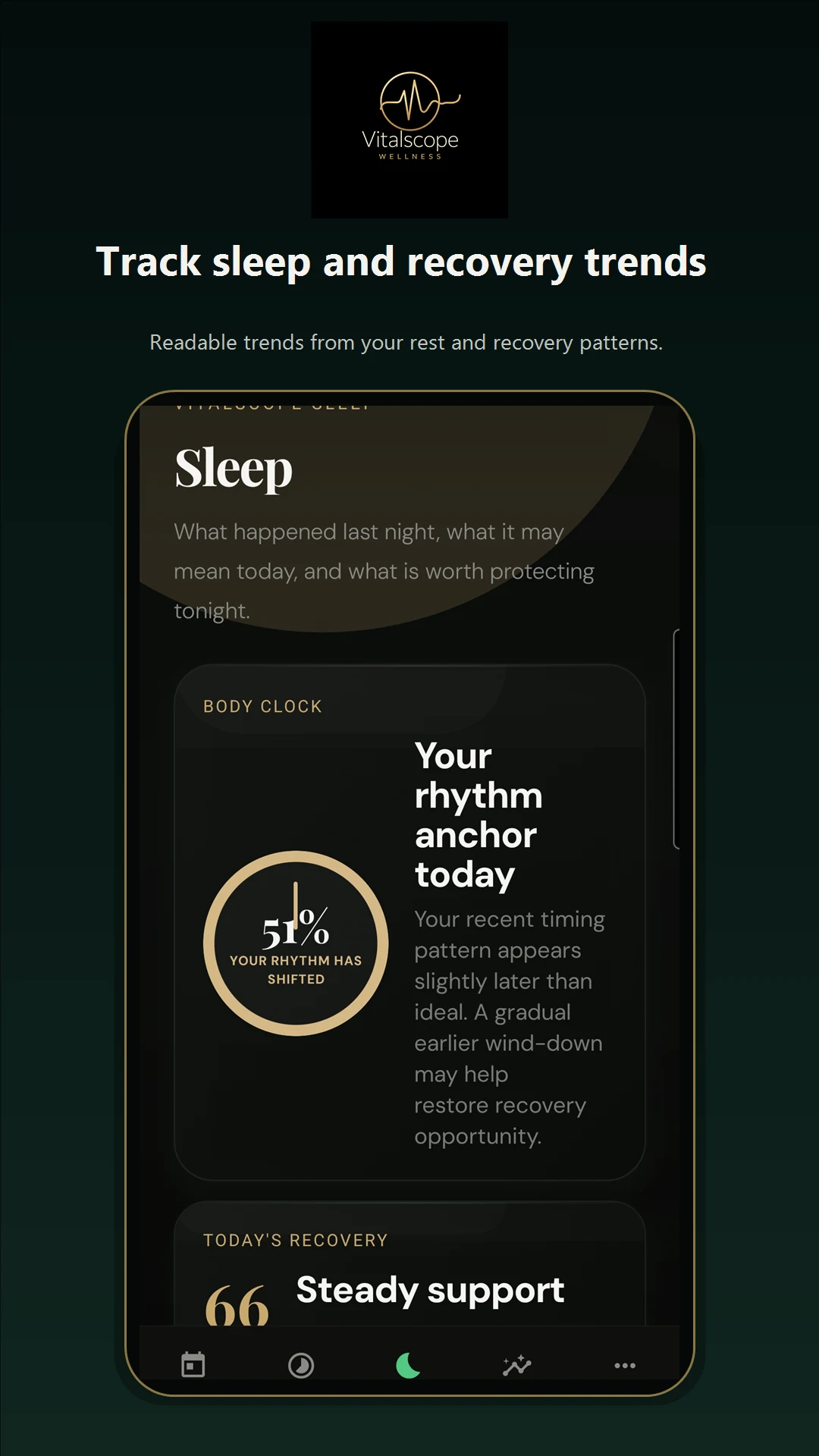 Vitalscope Wellness Sleep screen
